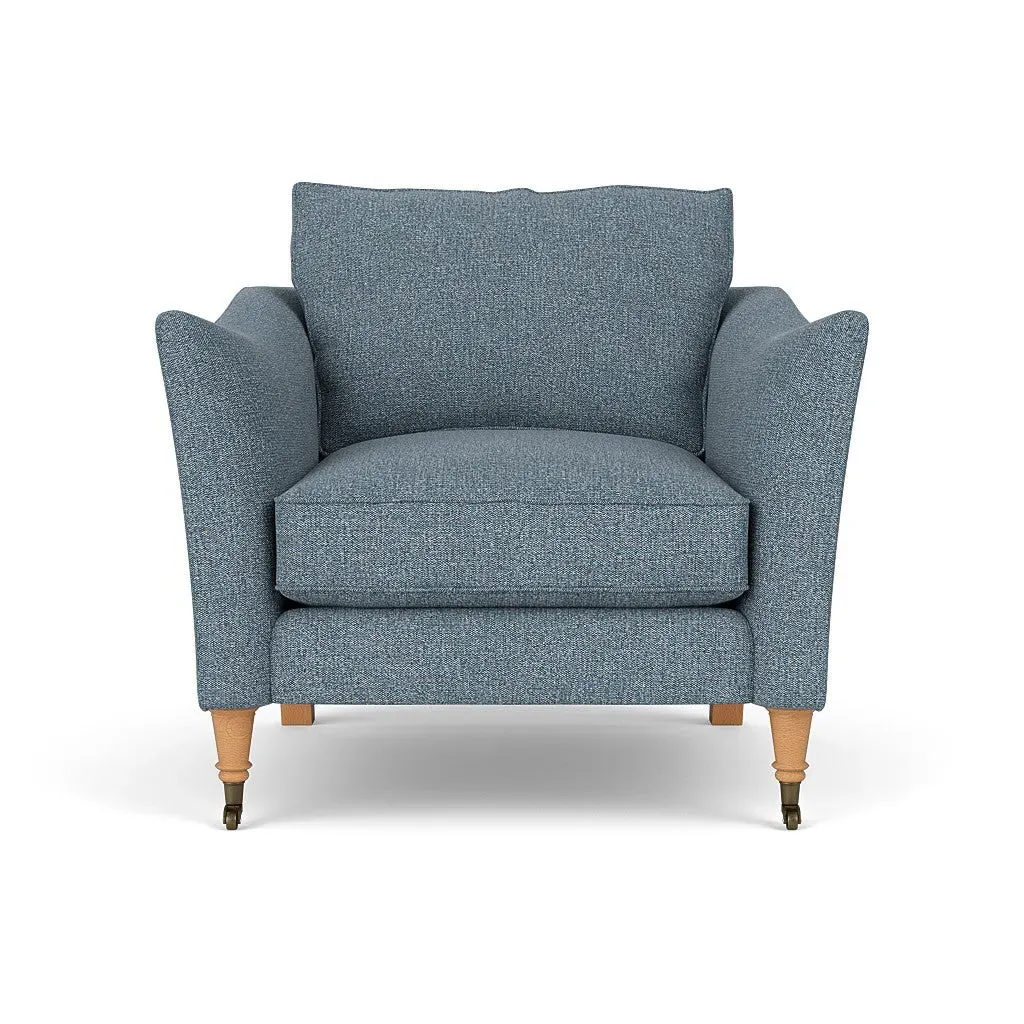 Armchair - Mid Blue, Aquaclean Oxford