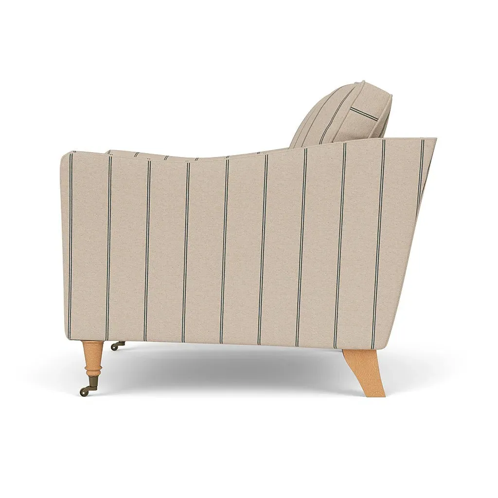 Armchair with Castor Legs - Charcoal, Compton Stripe