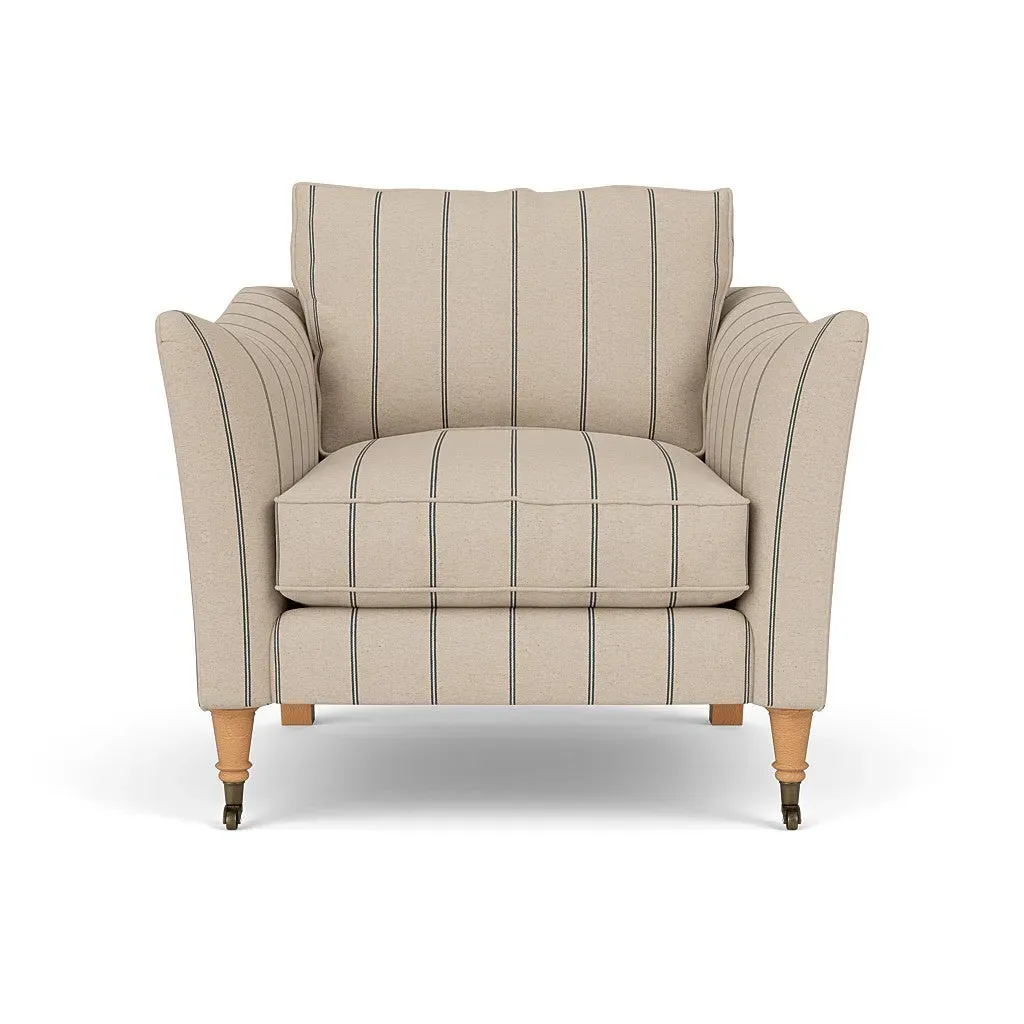 Armchair with Castor Legs - Charcoal, Compton Stripe image