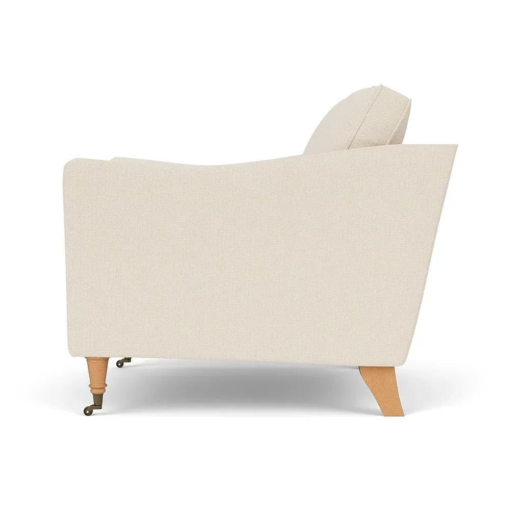 Armchair with Castor Legs - Cream, House Weave