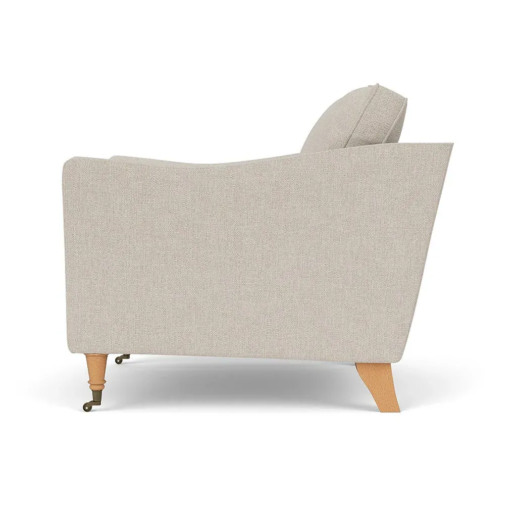 Armchair with Castor Legs - Natural, Aquaclean Oxford