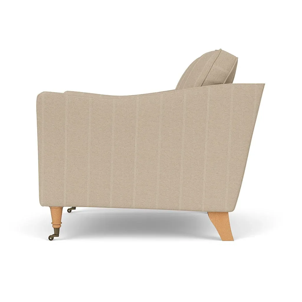 Armchair with Castor Legs - Natural, Compton Stripe