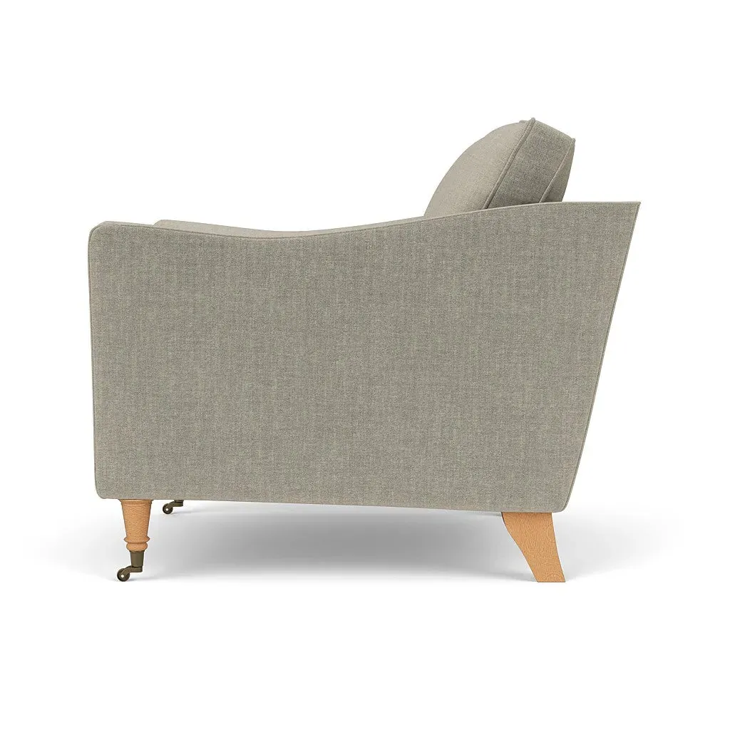 Armchair with Castor Legs - Natural, Eco Chenille