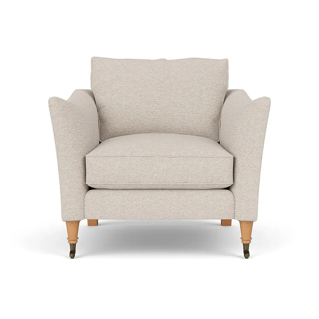 Armchair with Castor Legs - Natural, House Weave image