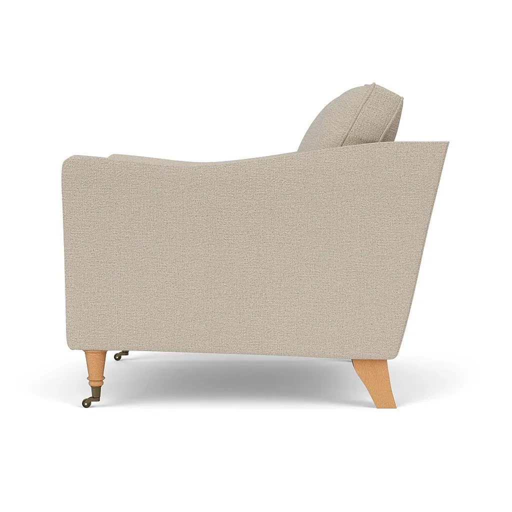 Armchair with Castor Legs - Natural, Rustic Weave