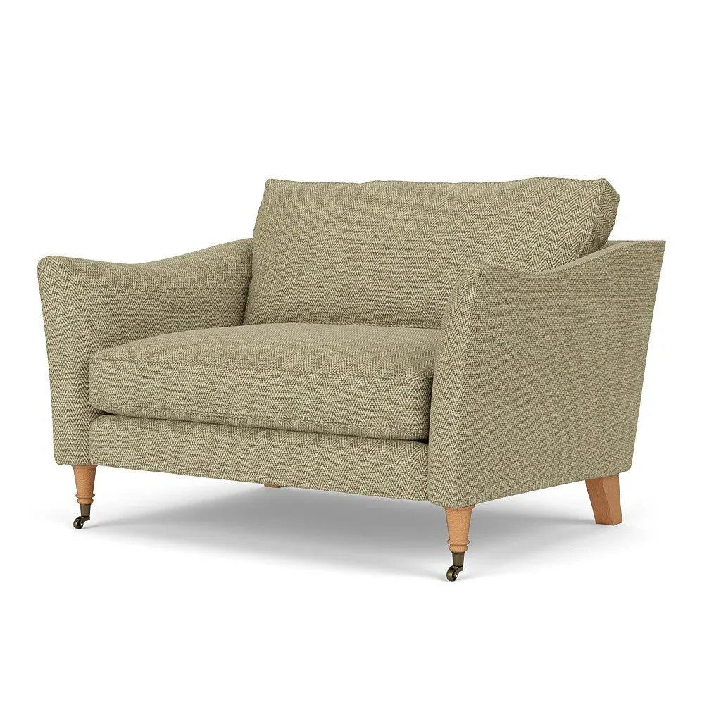 Love Seat - Apple, Herringbone Weave