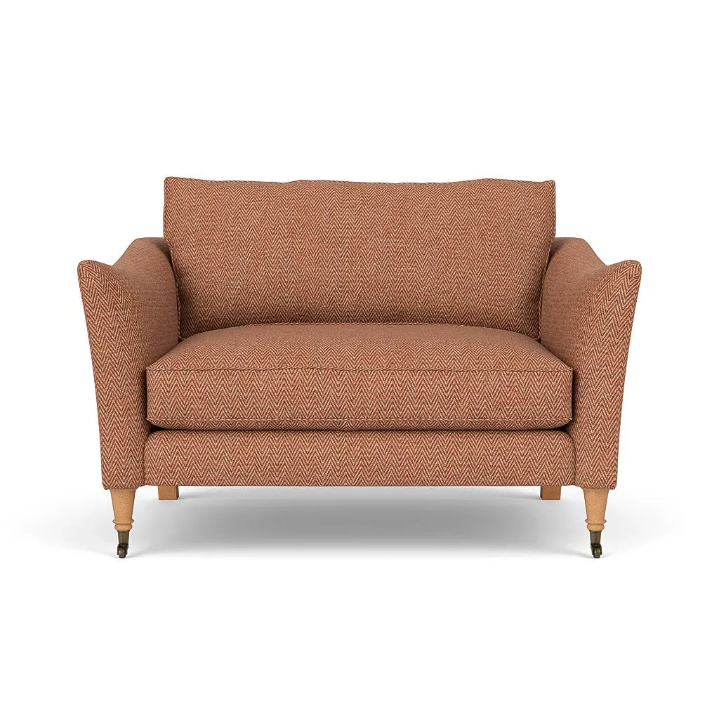 Love Seat - Brick, Herringbone Weave