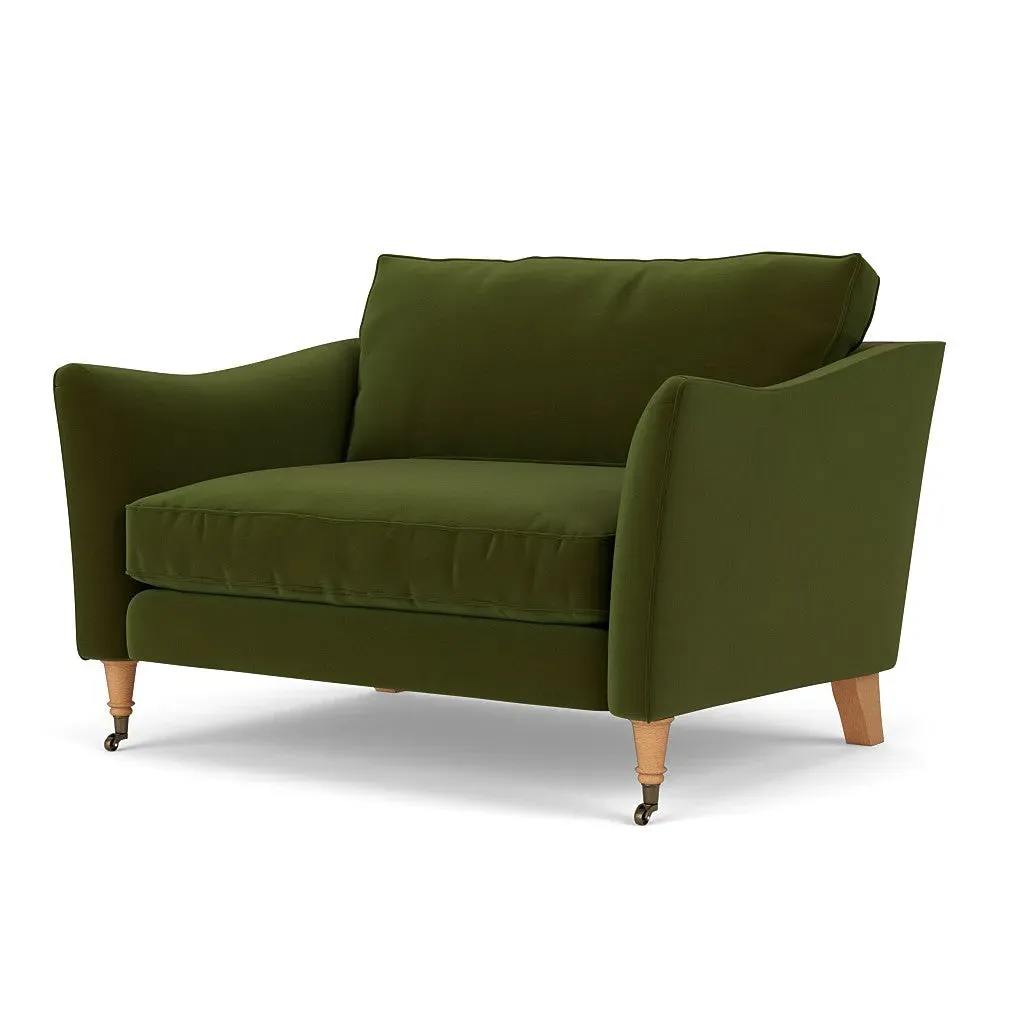 Love Seat - Forest Green, Matt Velvet