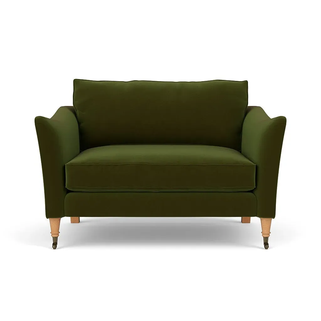 Love Seat - Forest Green, Matt Velvet