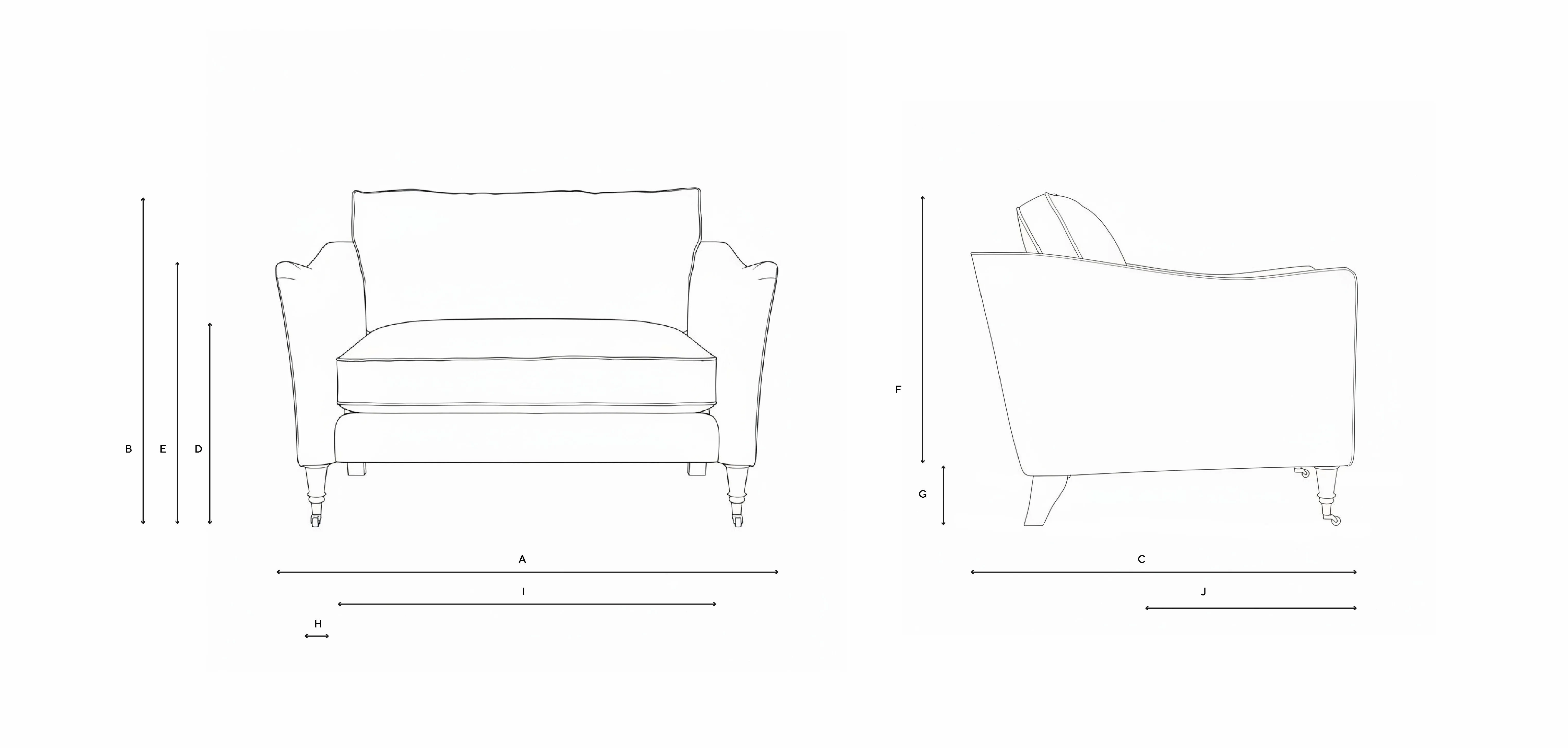 Love Seat - Ink, Eco Chenille