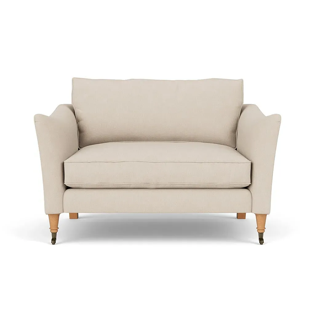 Love Seat - Lily White, Linen