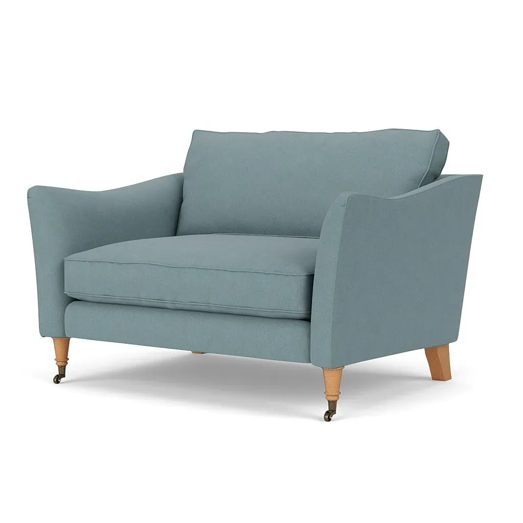 Love Seat - Sky Blue, Linen