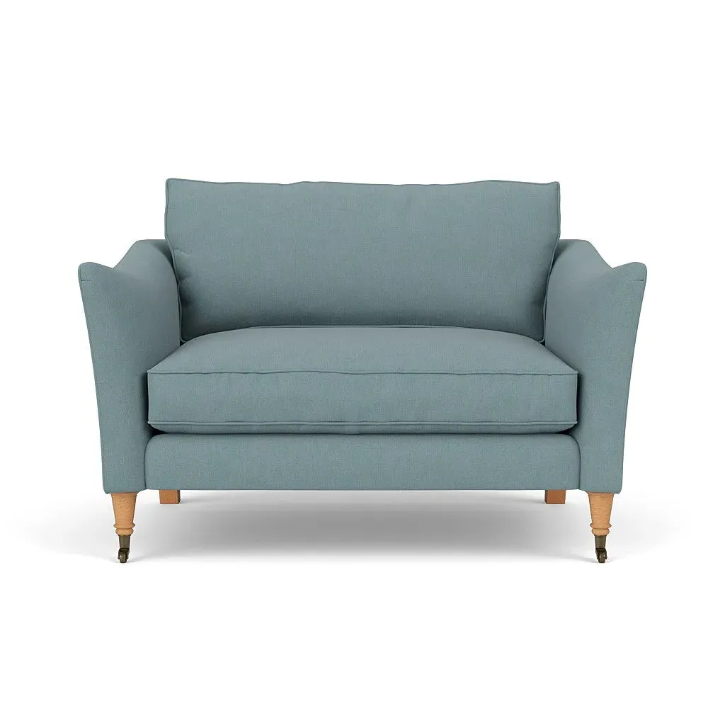 Love Seat - Sky Blue, Linen