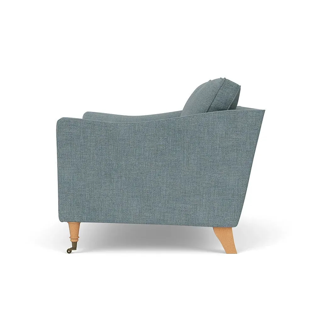 Love Seat - Teal Marl, Rustic Weave