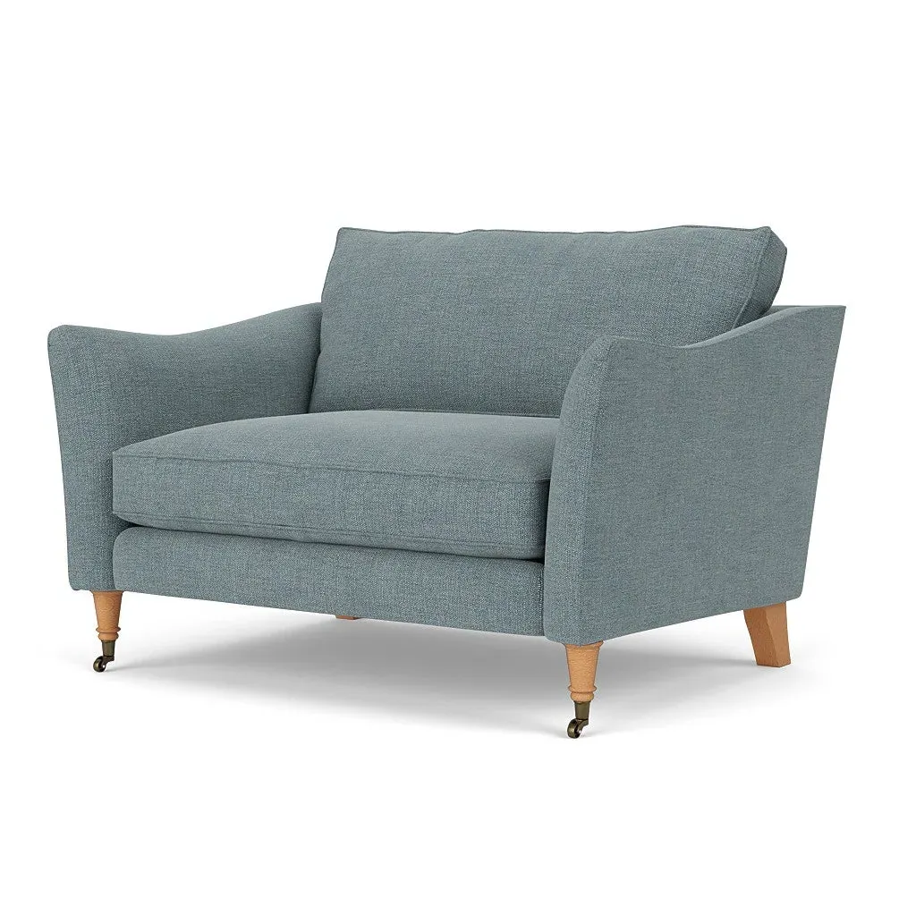 Love Seat - Teal Marl, Rustic Weave