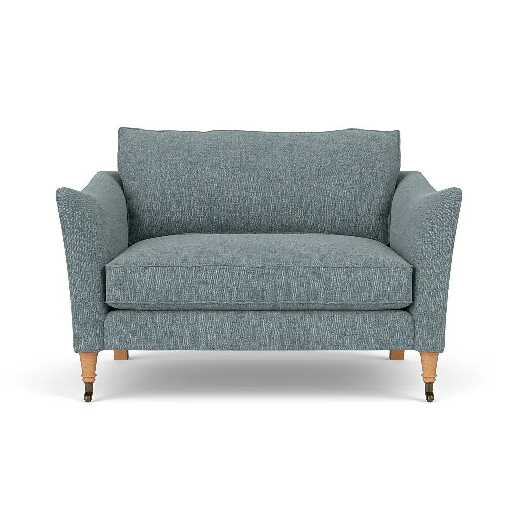 Love Seat - Teal Marl, Rustic Weave