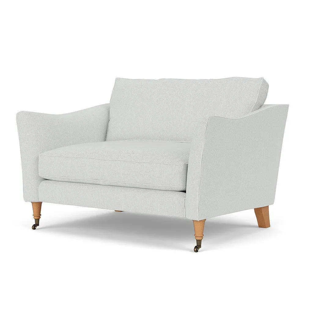 Love Seat with Piped Edges - Duck Egg, Broadway Stripe