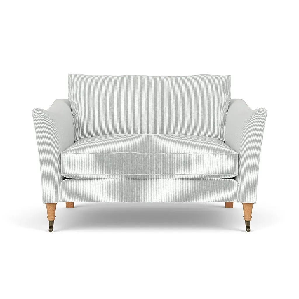Love Seat with Piped Edges - Duck Egg, Broadway Stripe image