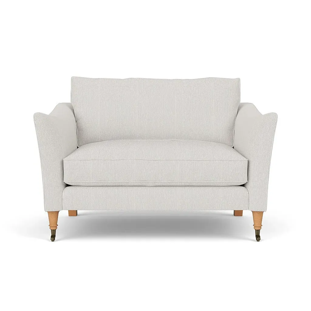 Love Seat with Piped Edges - Grey, Broadway Stripe