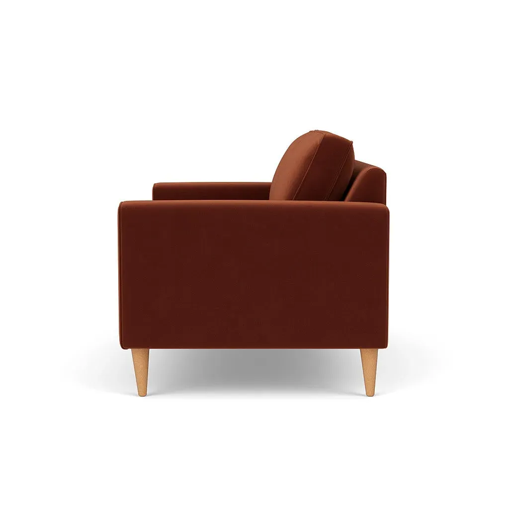 2-Seater Sofa - Brick, Matt Velvet