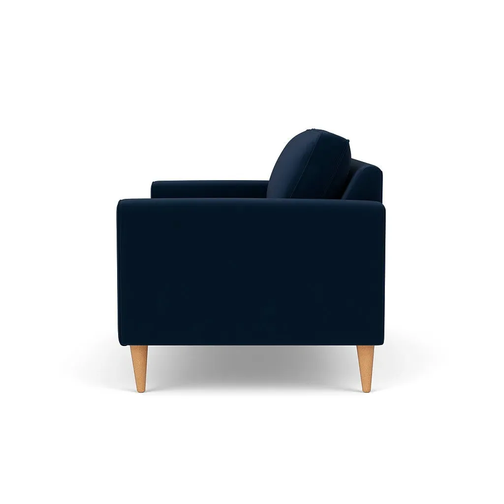 2-Seater Sofa - Deep Blue, Matt Velvet