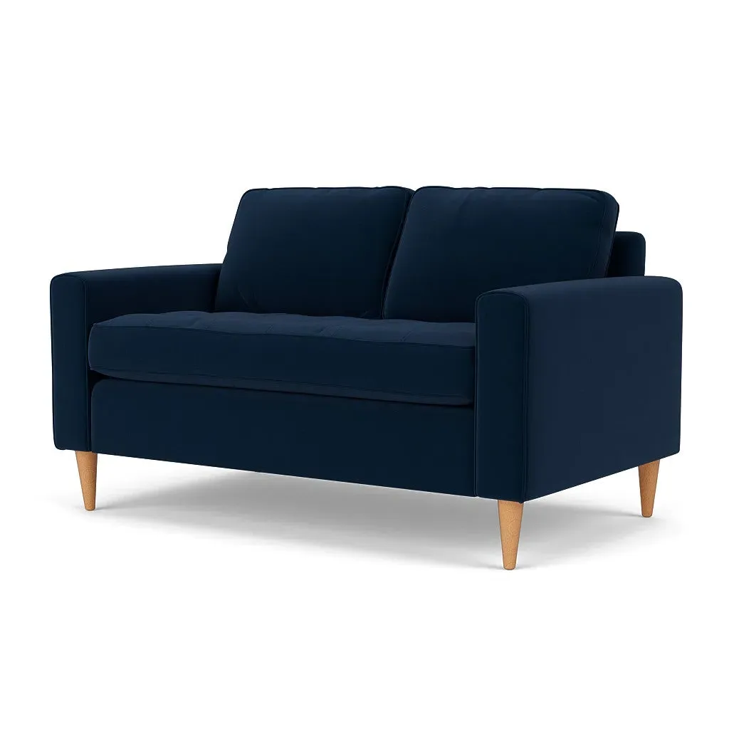 2-Seater Sofa - Deep Blue, Matt Velvet