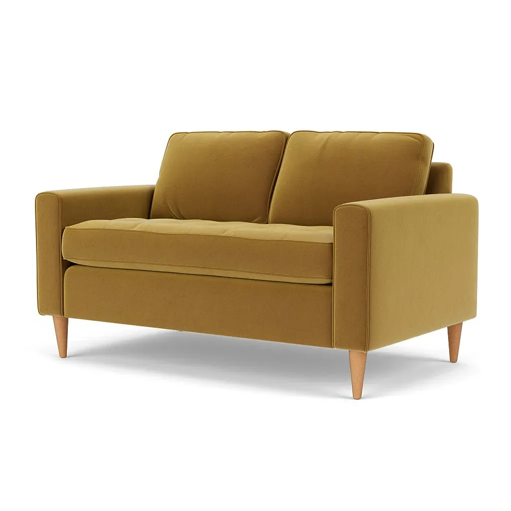 2-Seater Sofa - Mustard, Matt Velvet