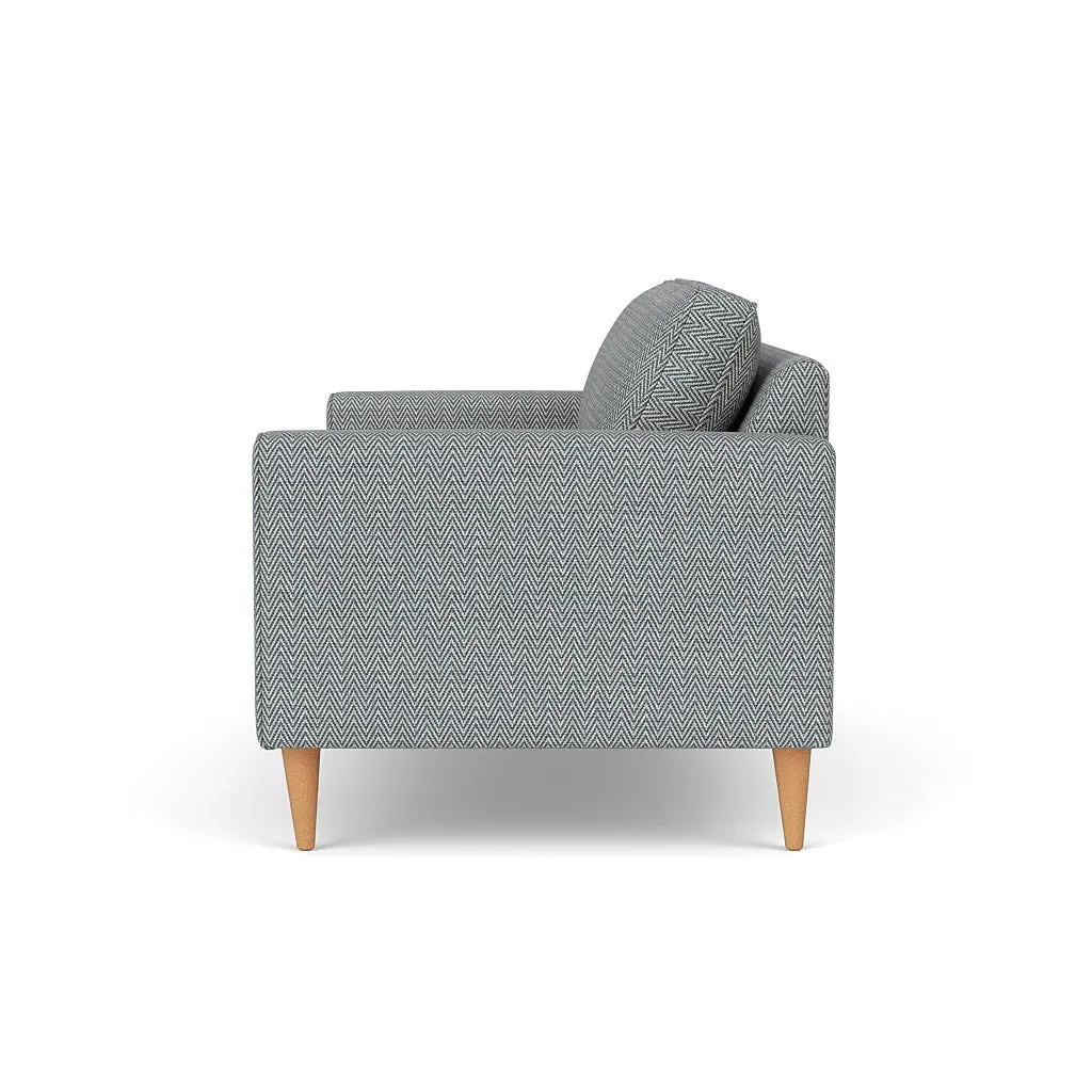 2-Seater Sofa - Navy, Herringbone Weave