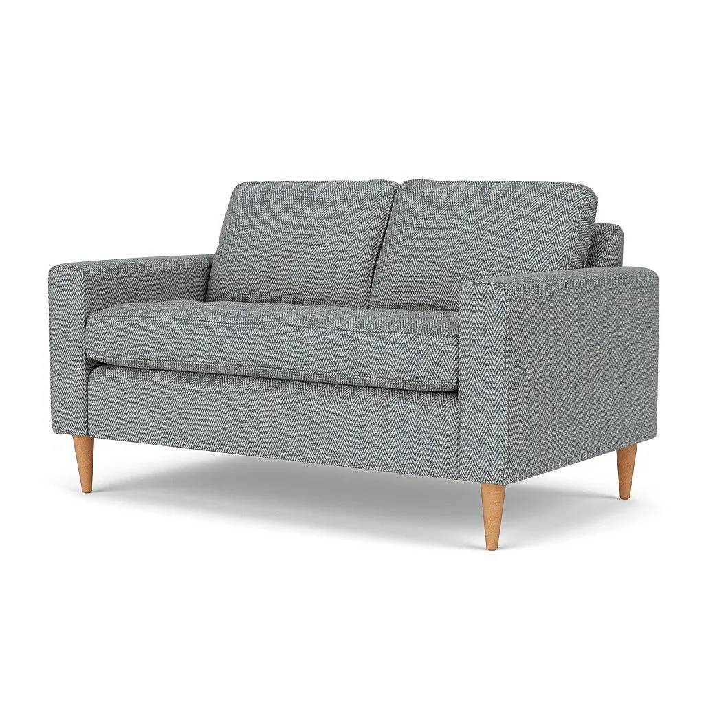 2-Seater Sofa - Navy, Herringbone Weave