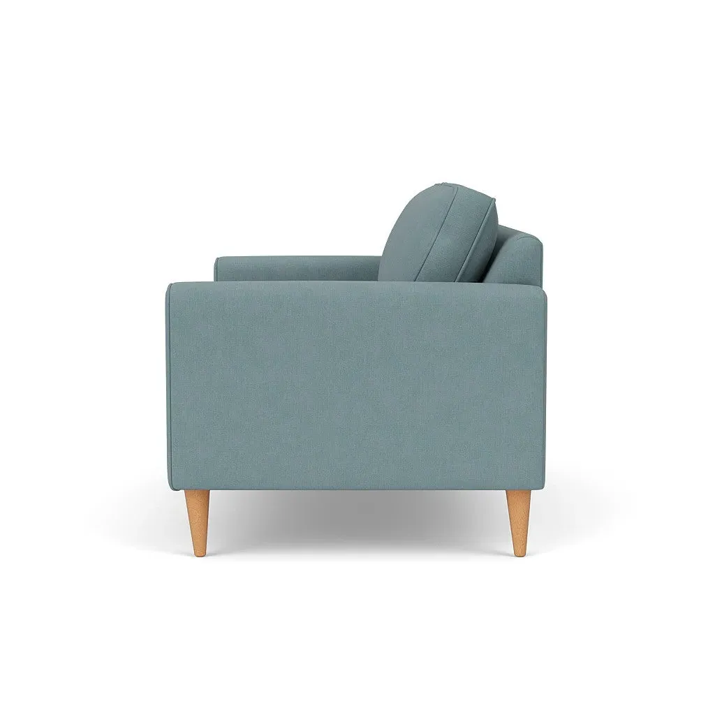 2-Seater Sofa - Sky Blue, Linen Mix