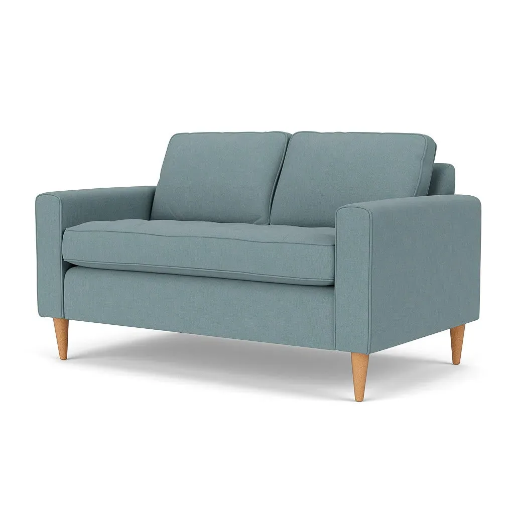 2-Seater Sofa - Sky Blue, Linen Mix