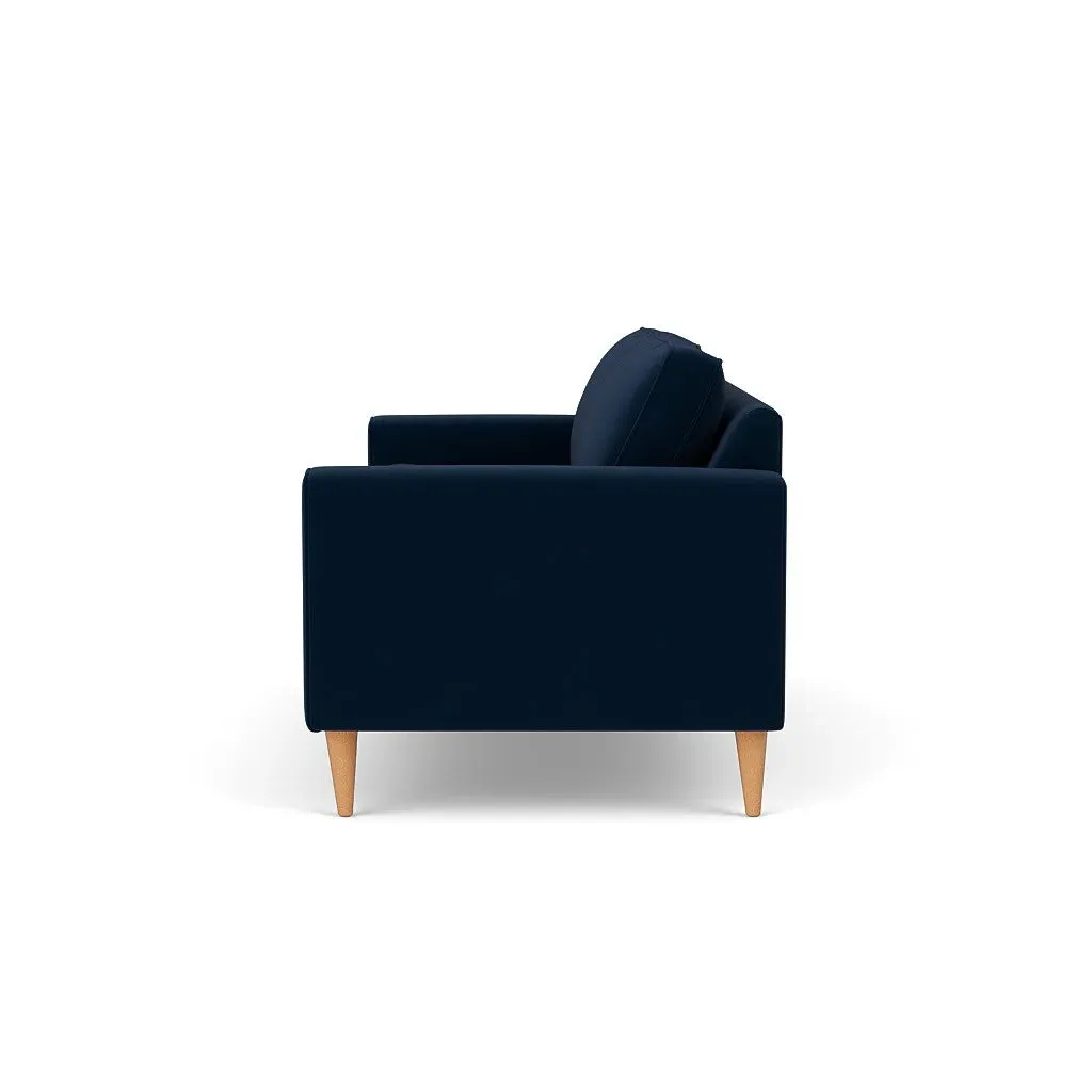 3-Seater Sofa - Deep Blue, Matt Velvet
