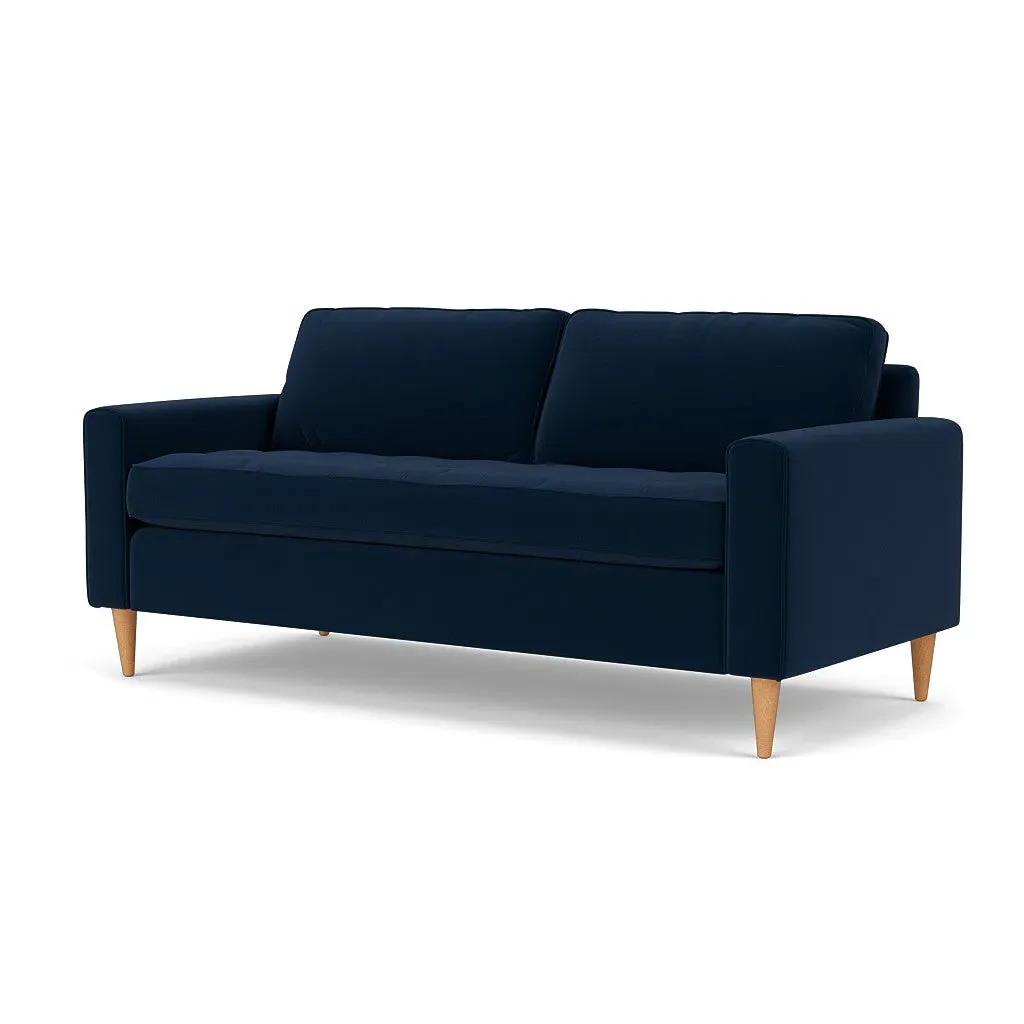 3-Seater Sofa - Deep Blue, Matt Velvet
