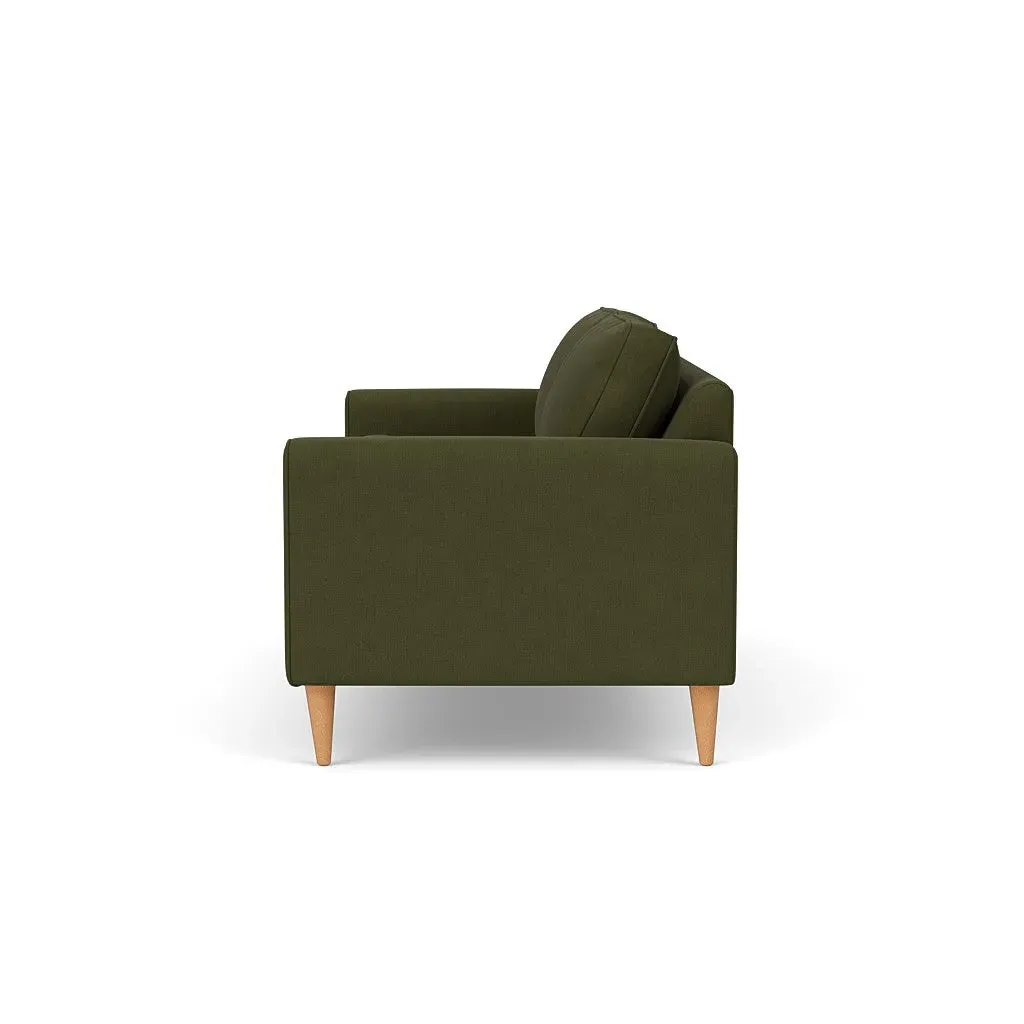 3-Seater Sofa - Forest Green, Linen Mix