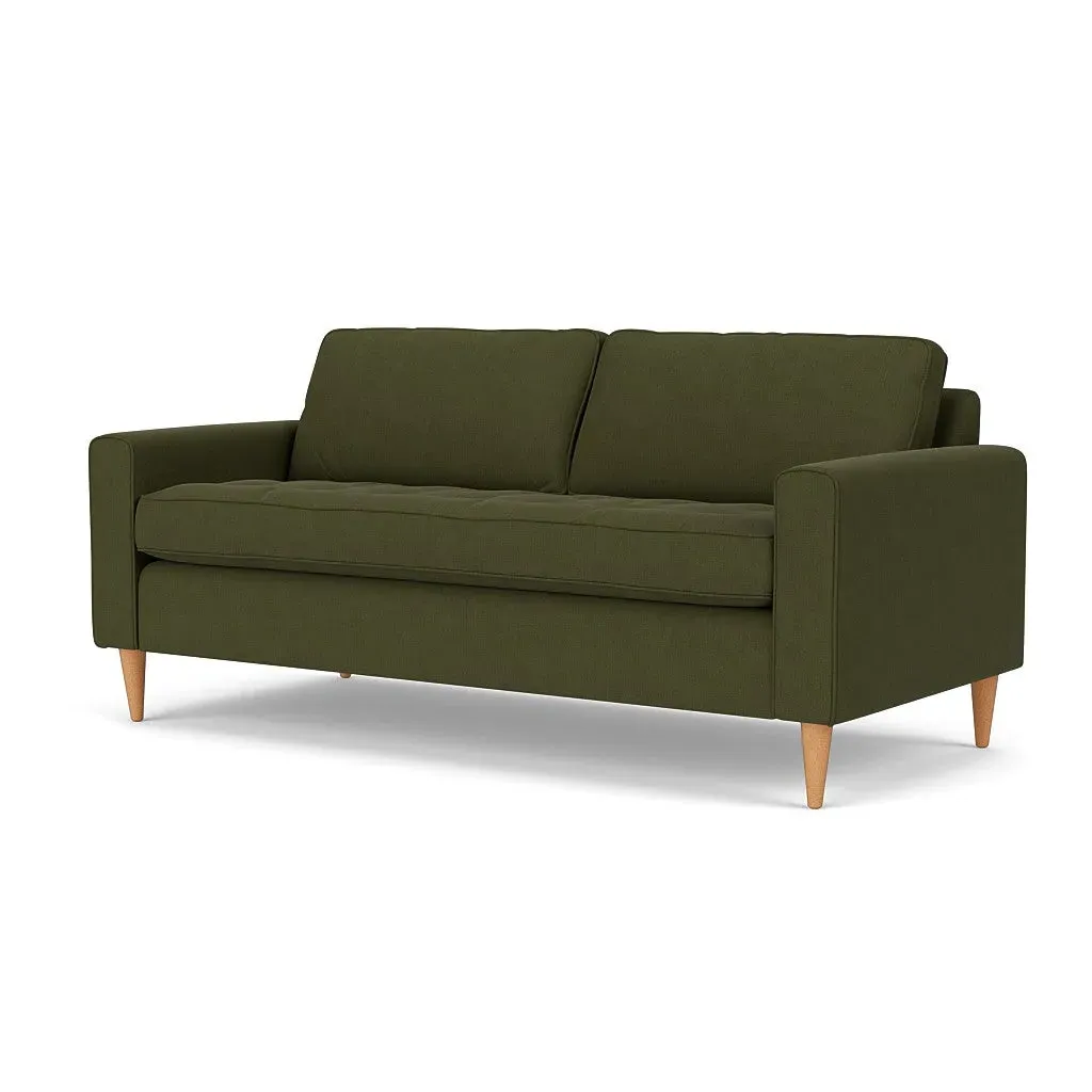 3-Seater Sofa - Forest Green, Linen Mix