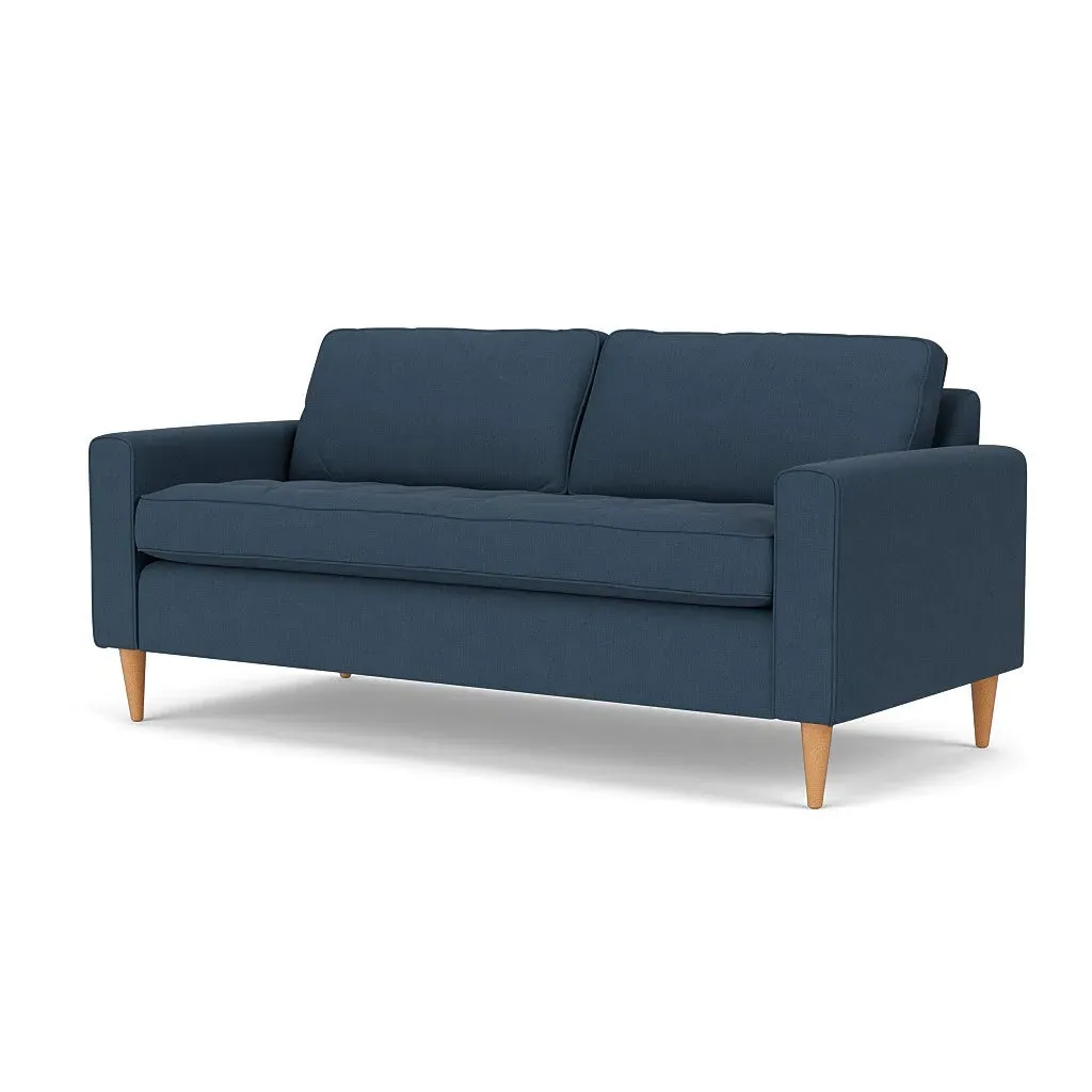 3-Seater Sofa - Indigo, Linen Mix