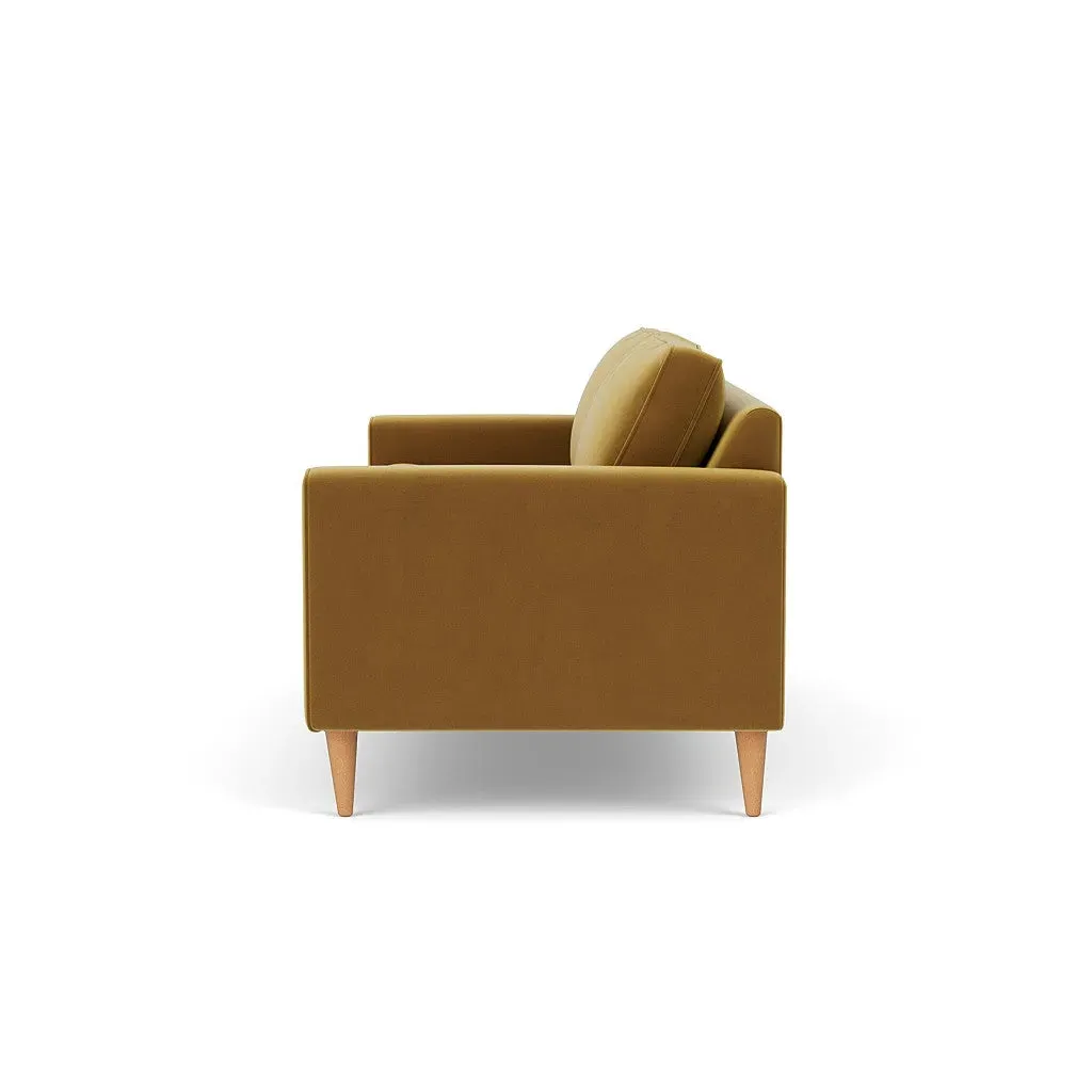 3-Seater Sofa - Mustard, Matt Velvet