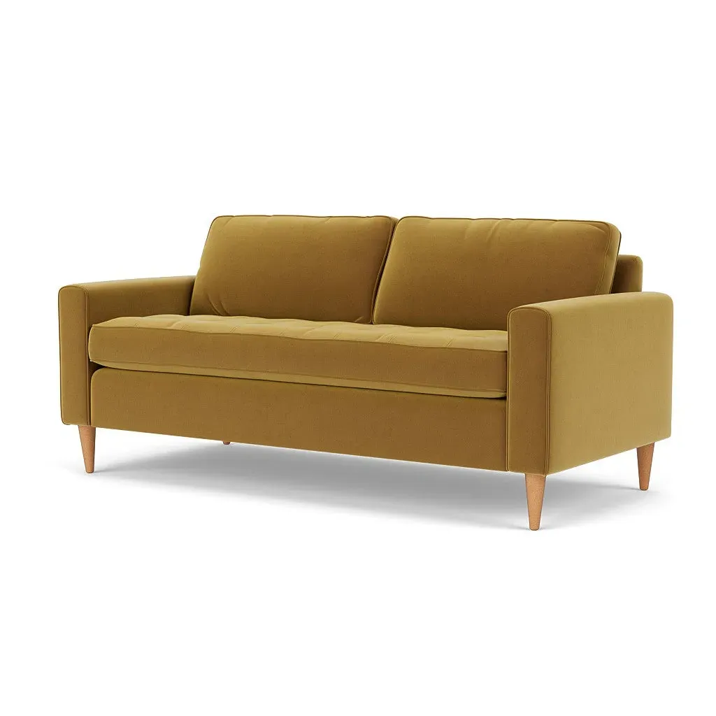 3-Seater Sofa - Mustard, Matt Velvet