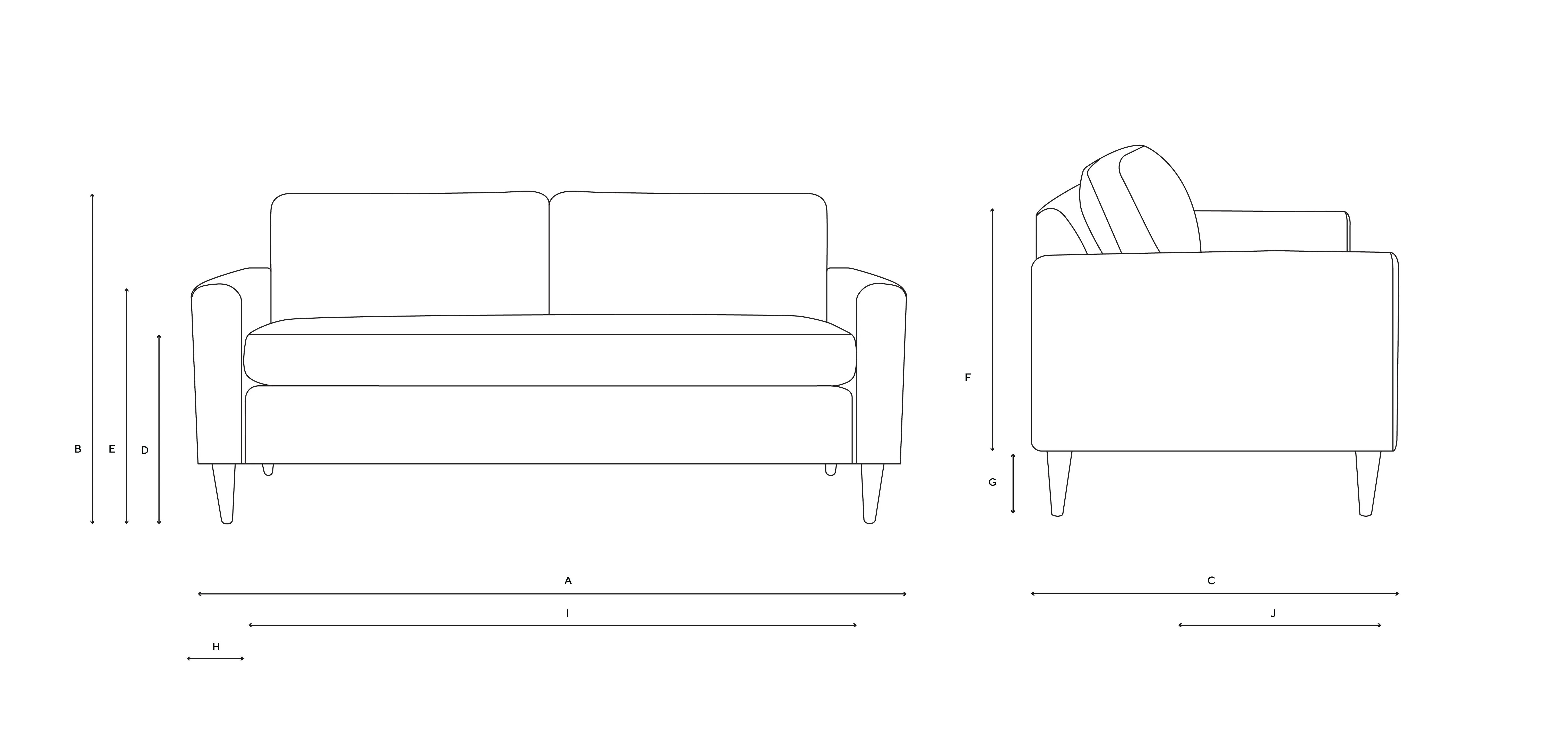 3 Seater Sofa - Natural, Broadway Stripe