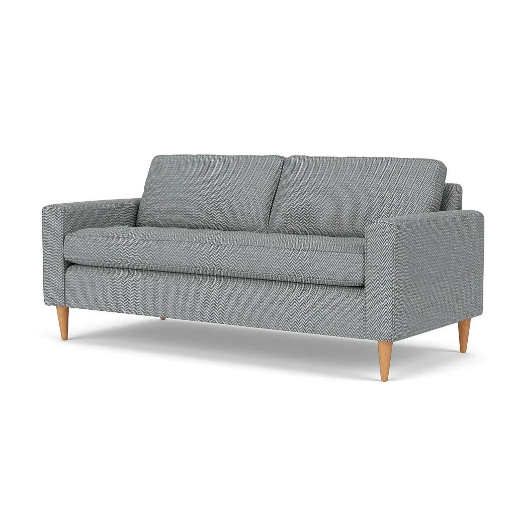 3-Seater Sofa - Navy, Herringbone Weave