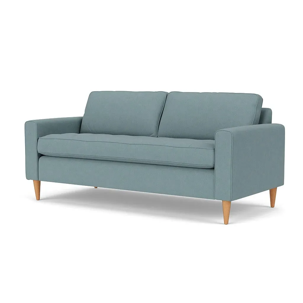 3-Seater Sofa - Sky Blue, Linen Mix