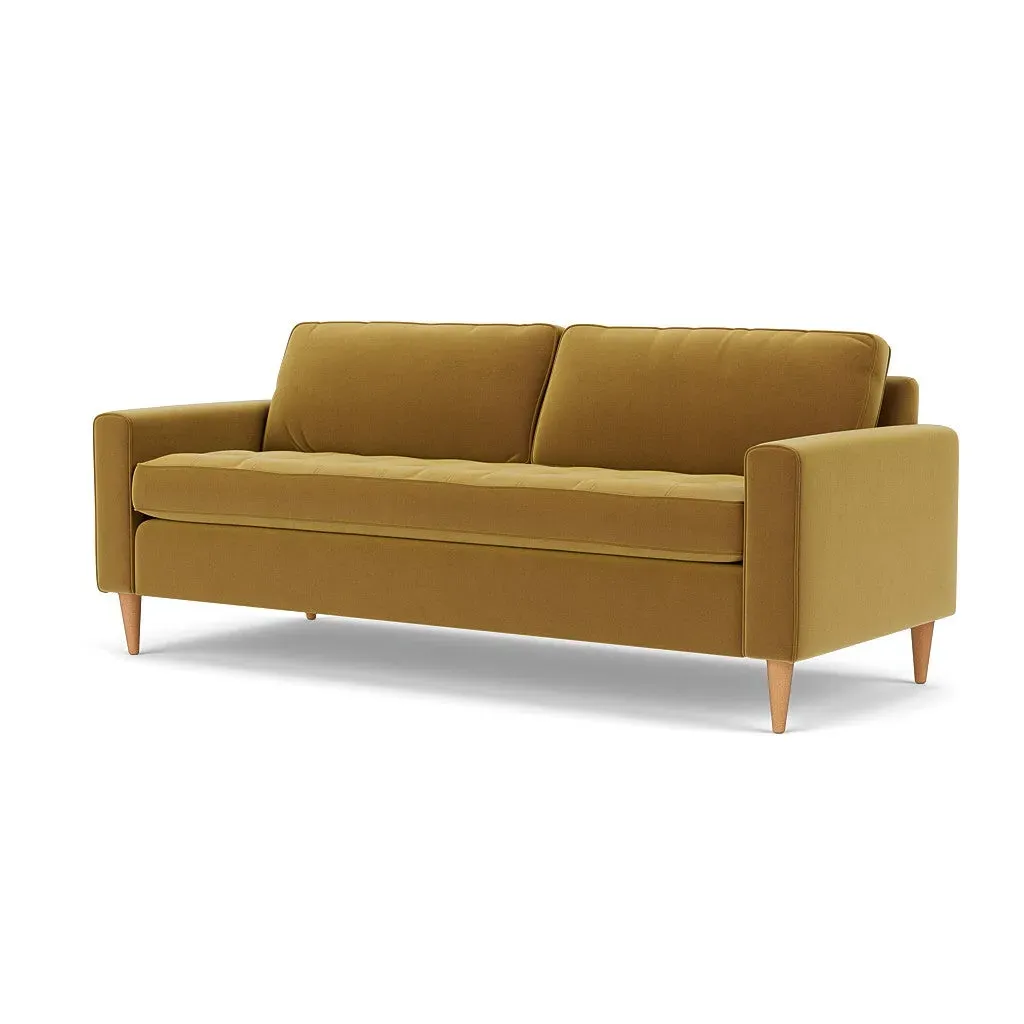 4-Seater Sofa - Mustard, Matt Velvet