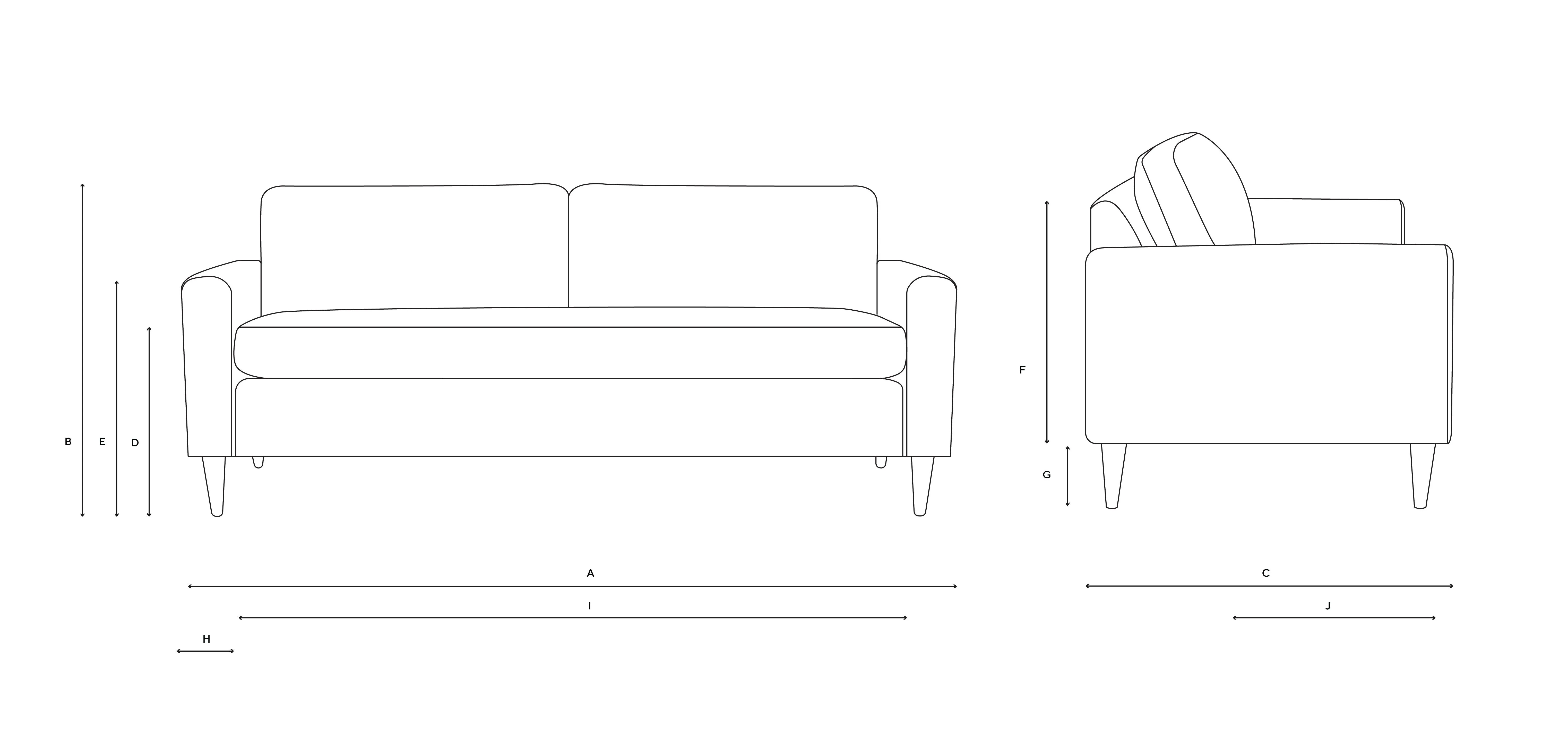 4-Seater Sofa - Natural, Compton Stripe