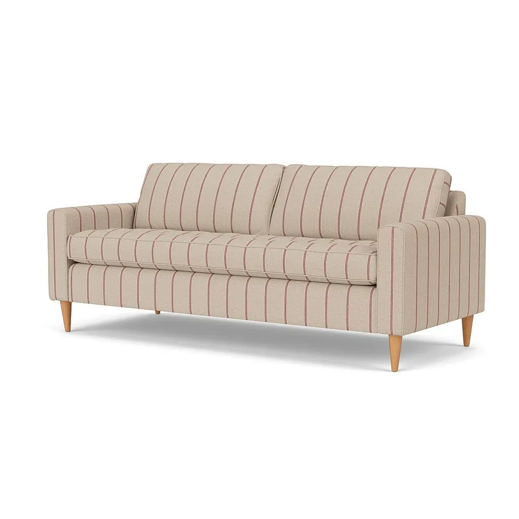 4-Seater Sofa - Raspberry, Compton Stripe