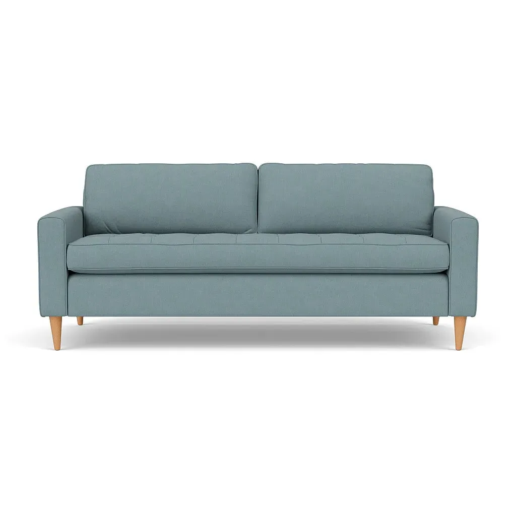 4-Seater Sofa - Sky Blue, Linen Mix
