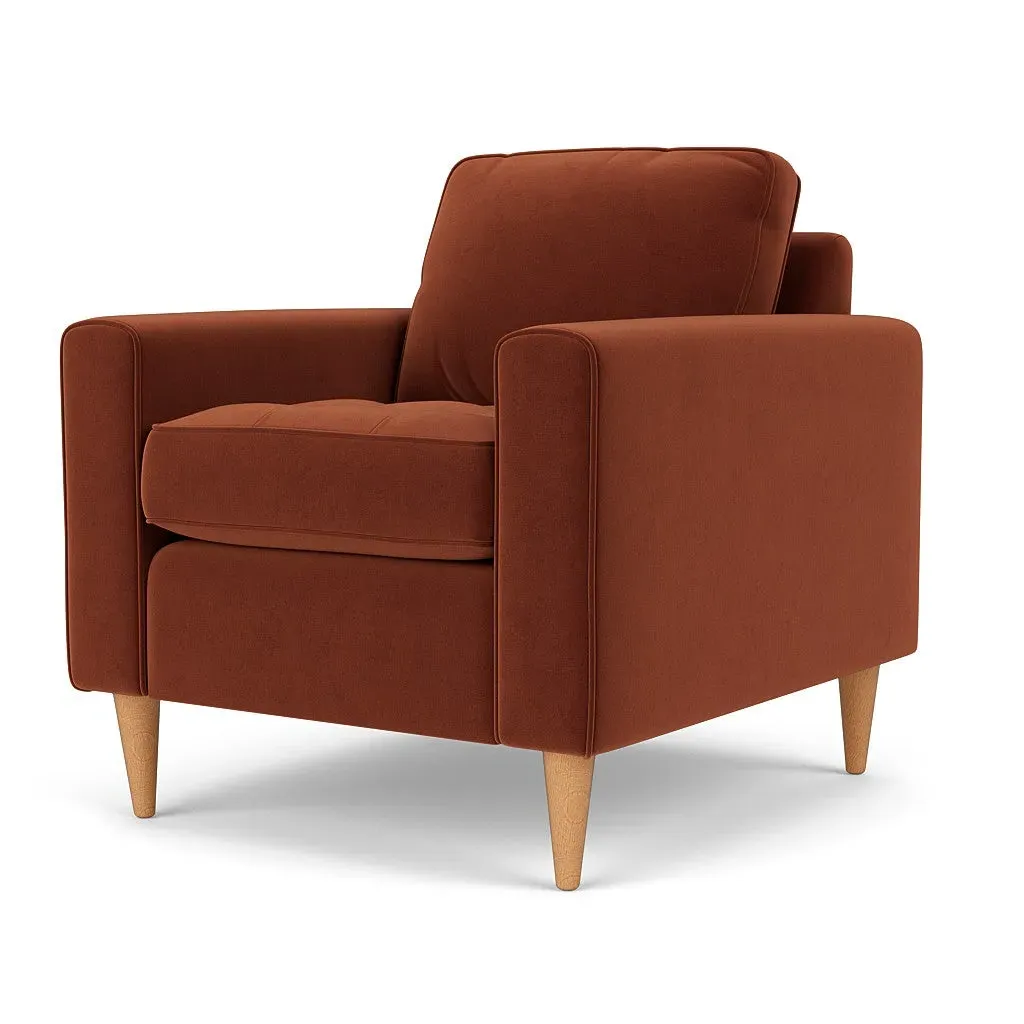 Armchair - Brick, Matt Velvet