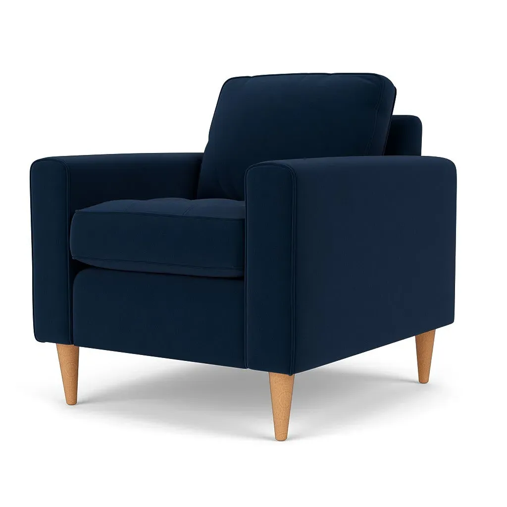Armchair - Deep Blue, Matt Velvet