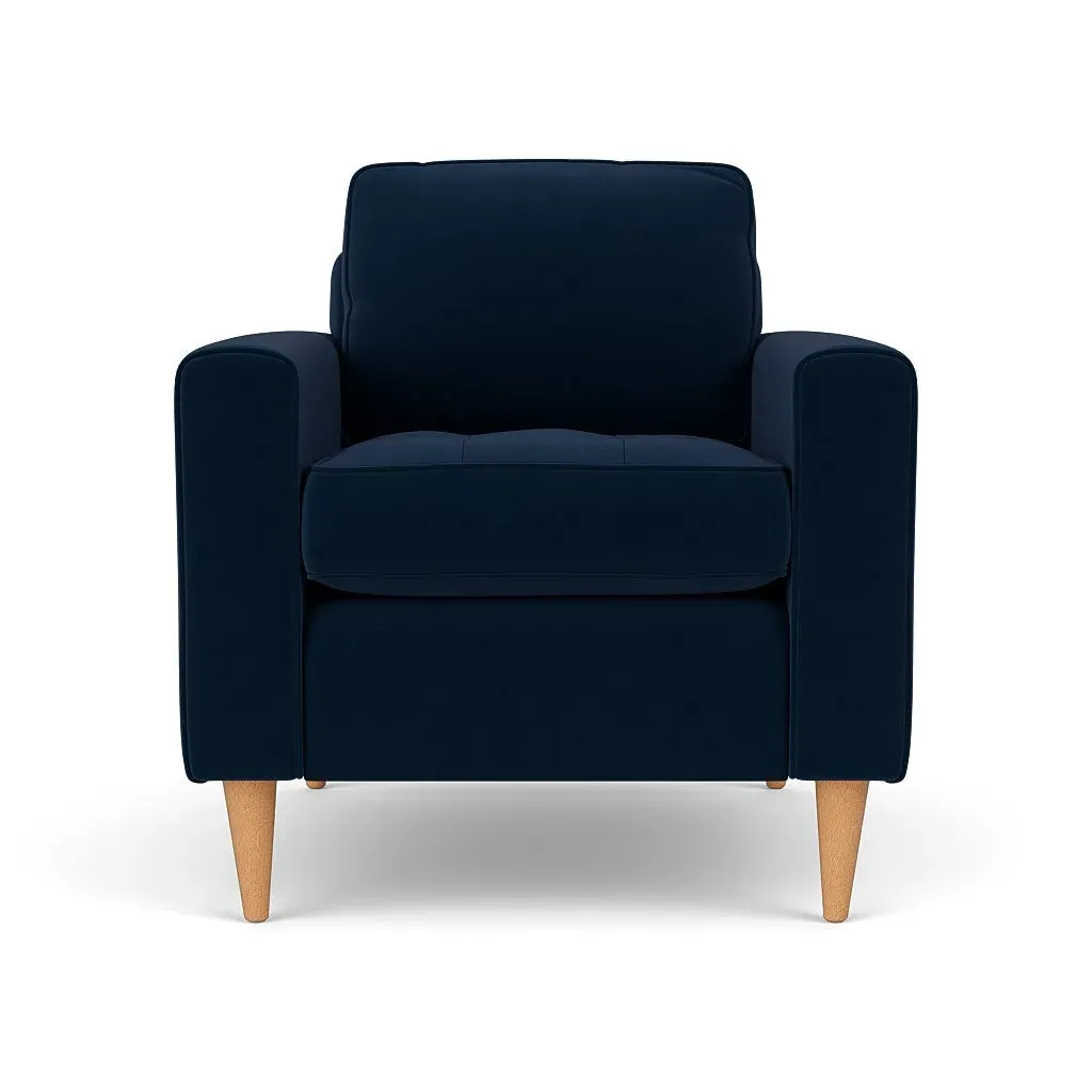 Armchair - Deep Blue, Matt Velvet