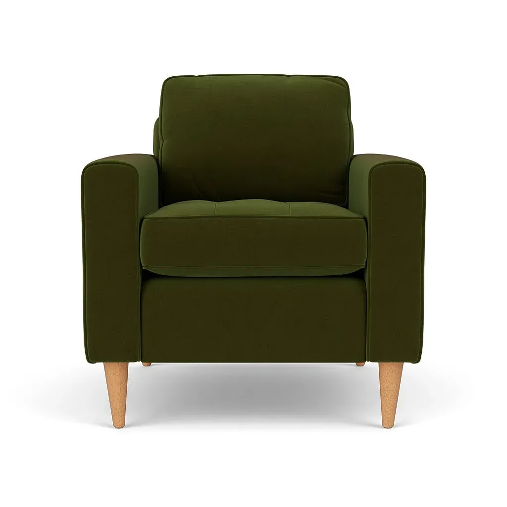 Armchair - Forest Green, Matt Velvet