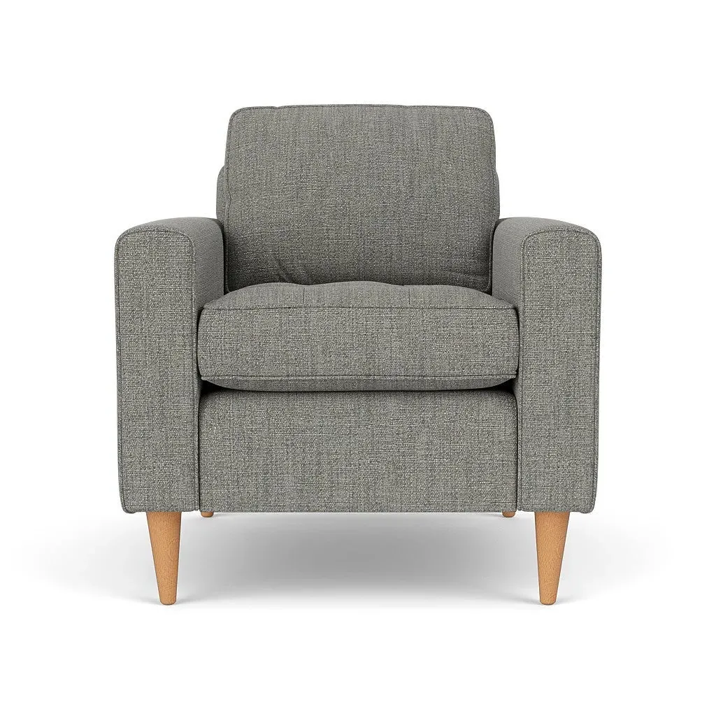Armchair - Grey Marl, Rustic Weave